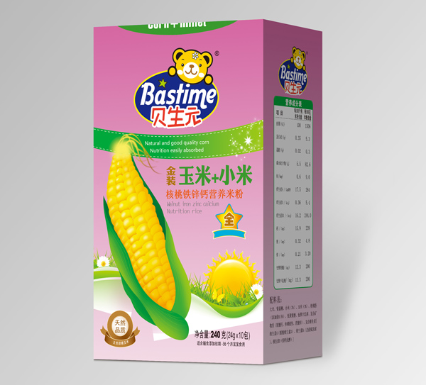   贝生元玉米+小米核桃铁锌钙营养米粉盒装