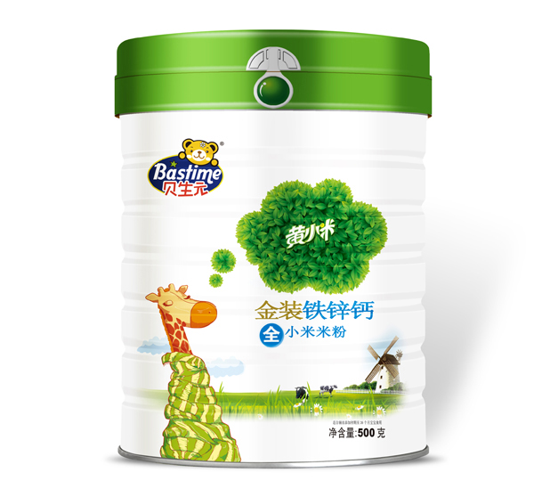   貝生元金裝鈣鐵鋅黃小米米粉聽裝