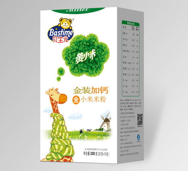   貝生元金裝加鈣黃小米米粉盒裝