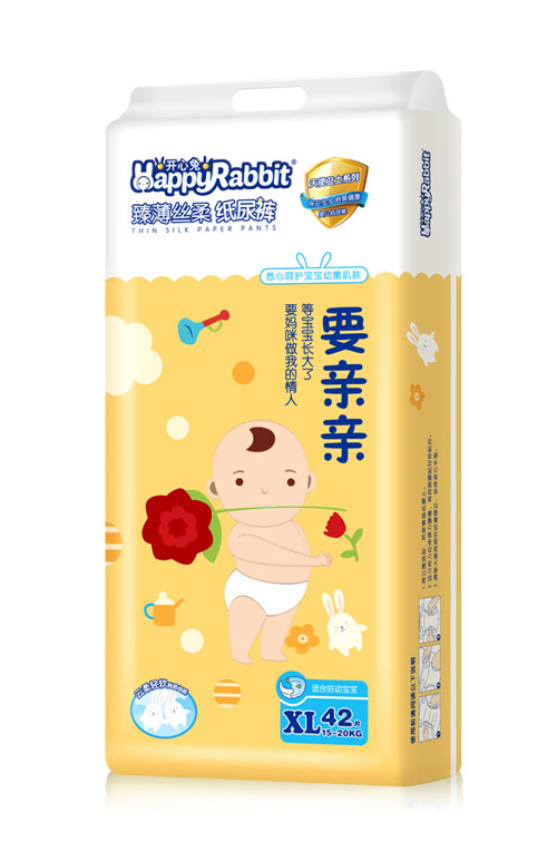  开心兔臻薄丝柔纸尿裤XL码42片