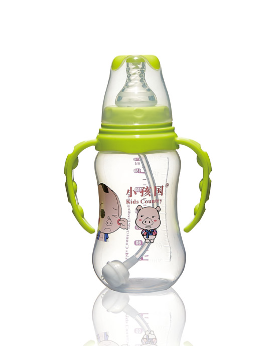 小孩國標口自動(dòng)弧形PP安全奶瓶綠色210 ML.jpg