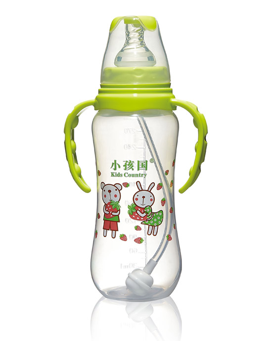 小孩國標口自動(dòng)弧形PP安全奶瓶綠色300 ML.jpg