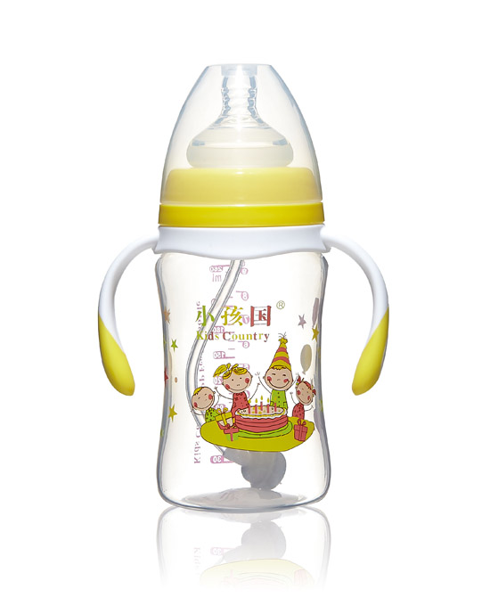 小孩國寬口直身自動(dòng)PP奶瓶黃色240ML.jpg