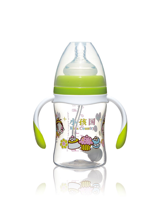 小孩國寬口直身自動(dòng)PP奶瓶綠色180ML.jpg