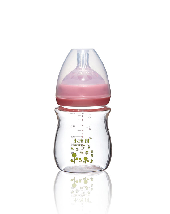 小孩國初生寬口玻璃奶瓶粉色150ML.jpg