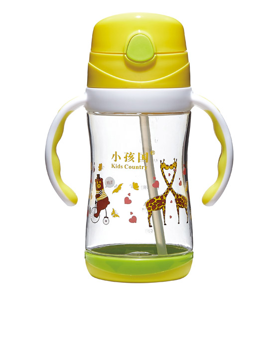 小孩國tritan雙色兩用水壺黃色手柄350ML.jpg