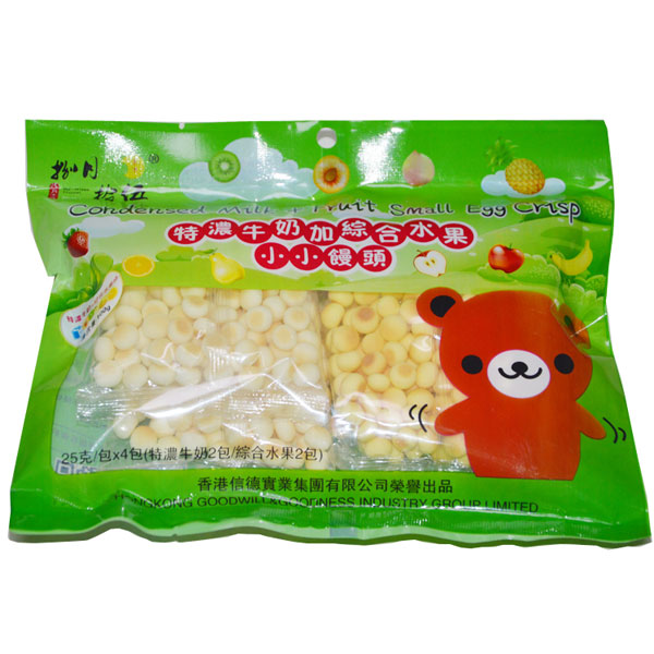   捌月拾伍小小饅頭特濃加綜合水果袋裝100g