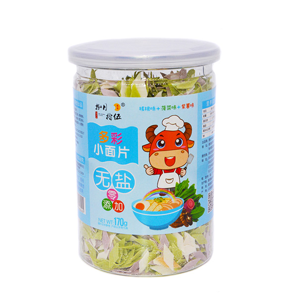 捌月拾伍無鹽多彩小面片核桃味+菠菜味+紫薯味