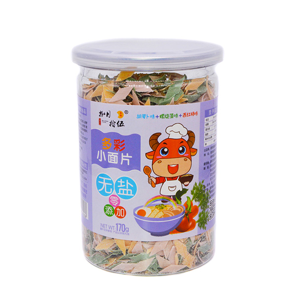  捌月拾伍無鹽多彩小面片胡蘿卜味+螺旋藻味+西紅柿味