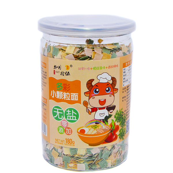  捌月拾伍無鹽多彩小顆粒面胡蘿卜味+螺旋藻味+西紅柿味