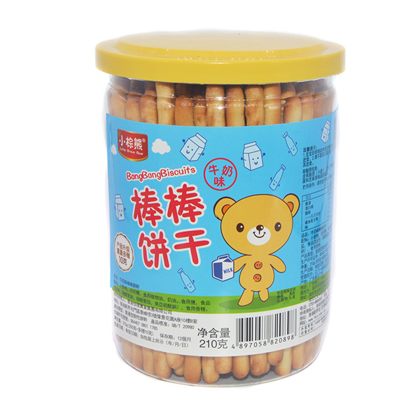  小棕熊棒棒餅干牛奶味210g