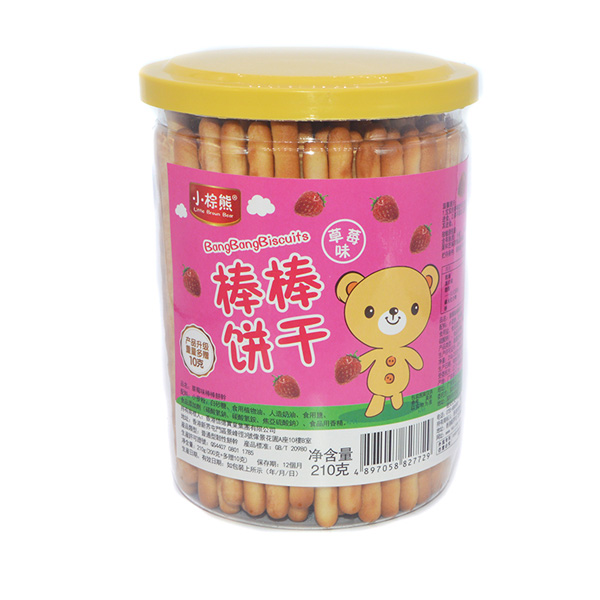 小棕熊棒棒餅干草莓味210g