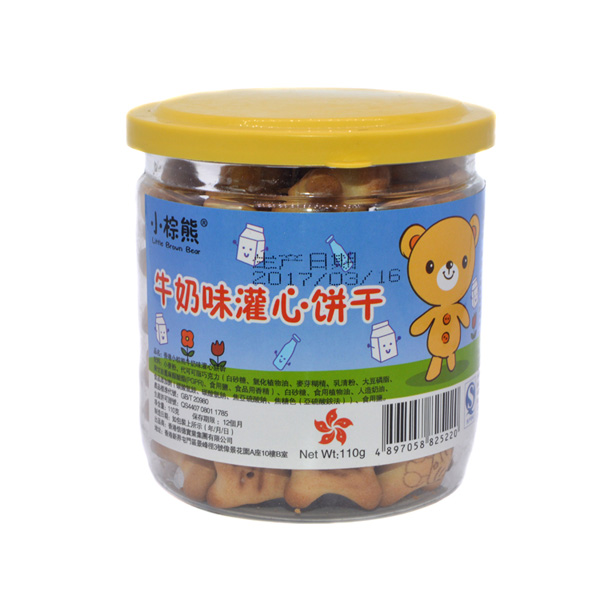  小棕熊灌心餅干牛奶味