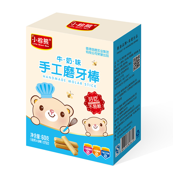  小棕熊手工磨牙棒牛奶味盒裝