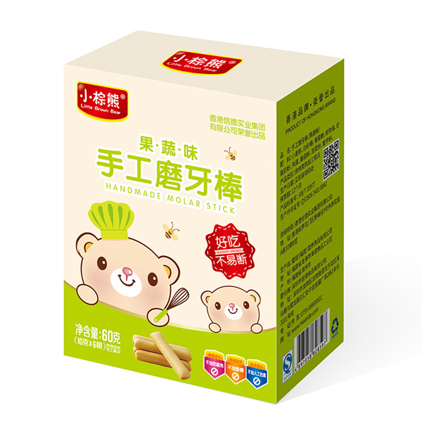  小棕熊手工磨牙棒果蔬味盒裝