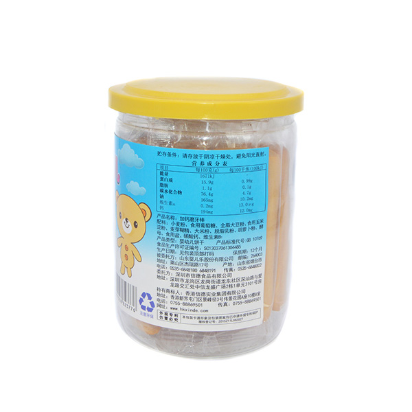  小棕熊加鈣磨牙棒罐裝背面120g