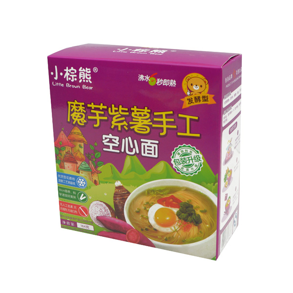  小棕熊魔芋紫薯空心面盒裝