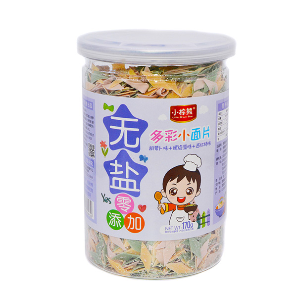   小棕熊無(wú)鹽多彩小面片（胡蘿卜+螺旋藻+西紅柿）