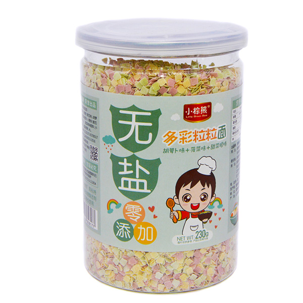   小棕熊無(wú)鹽多彩粒粒面胡蘿卜味+菠菜味+甜菜根味
