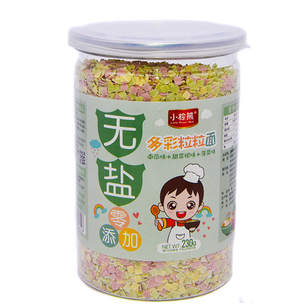   小棕熊無(wú)鹽多彩粒粒面南瓜味+甜菜根味+菠菜味