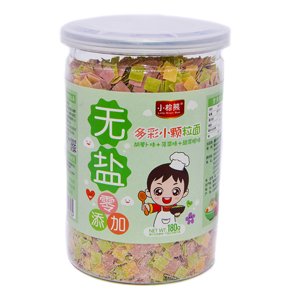   小棕熊無(wú)鹽多彩小顆粒面胡蘿卜味+菠菜味+甜菜根味