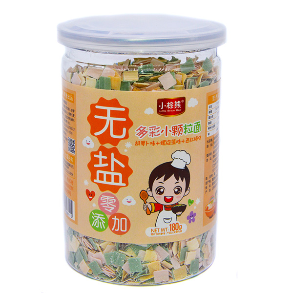   小棕熊無(wú)鹽多彩小顆粒面胡蘿卜味+螺旋藻味+西紅柿味