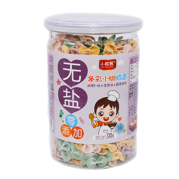   小棕熊無(wú)鹽多彩小蝴蝶面（胡蘿卜+菠菜+甜菜根）