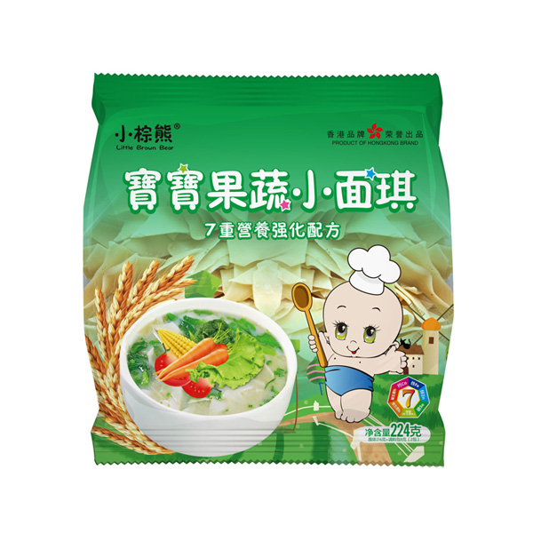  小棕熊寶寶果蔬小面琪袋裝224g