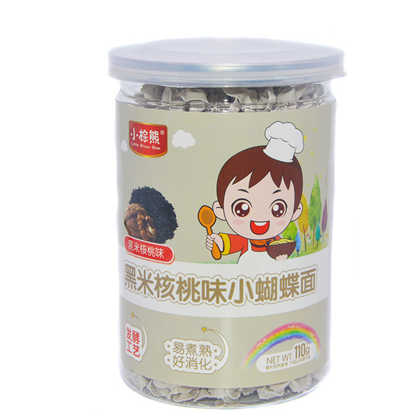  小棕熊黑米核桃味小蝴蝶面罐裝
