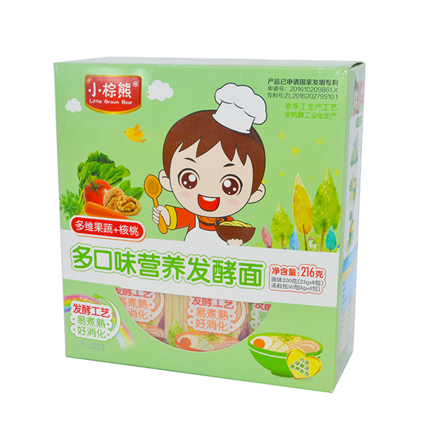  小棕熊多口味營養(yǎng)發(fā)酵面多維果蔬+核桃216g