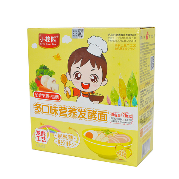  小棕熊多口味營養(yǎng)發(fā)酵面多維果蔬+香菇216g