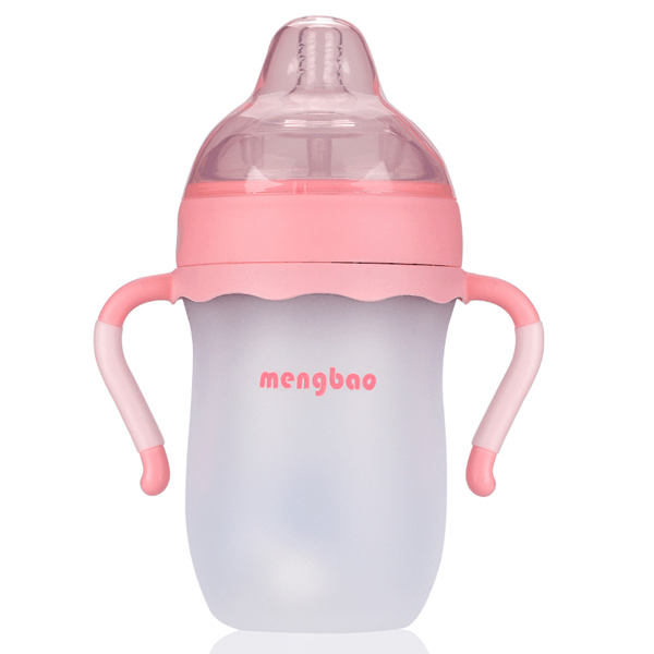 盟宝硅胶奶瓶-大容量粉色