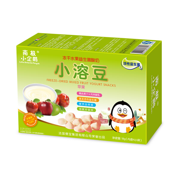   南極小企鵝凍干水果益生菌酸奶小溶豆蘋果味