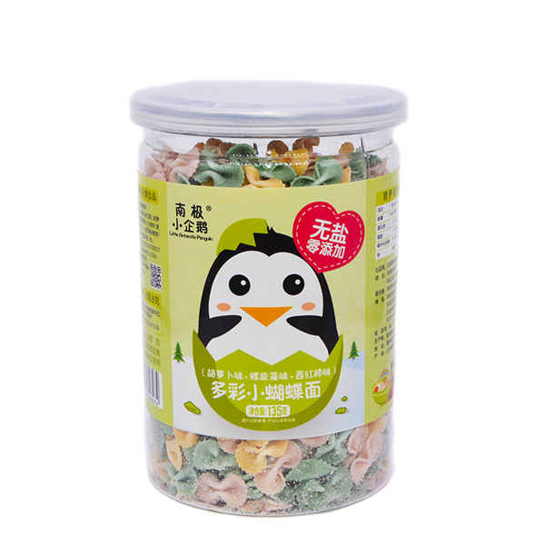  南極小企鵝無(wú)鹽多彩蝴蝶面胡蘿卜味+螺旋藻味+西紅柿味