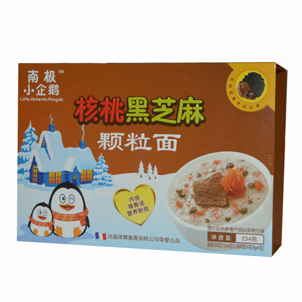  南極小企鵝核桃黑芝麻顆粒面橫盒