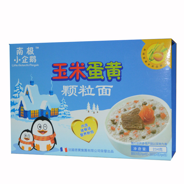  南極小企鵝玉米蛋黃顆粒面橫盒