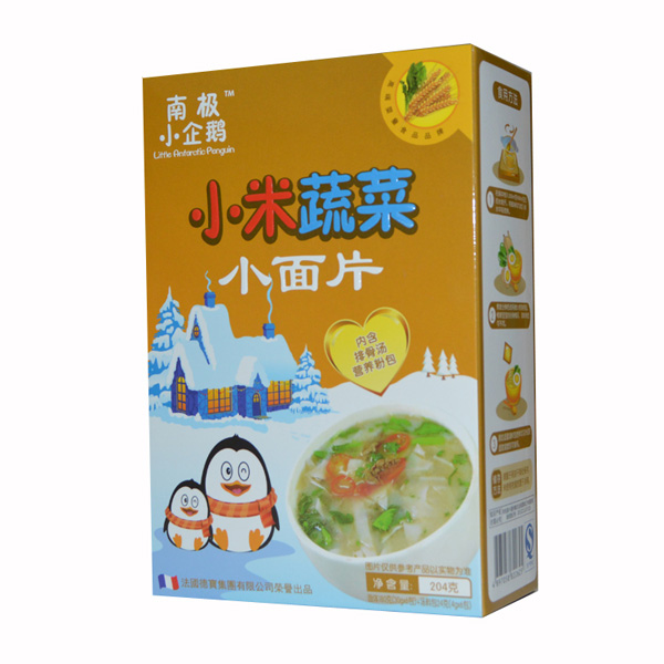  南極小企鵝小米蔬菜小面片豎盒204g