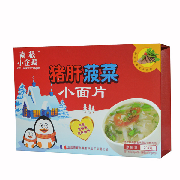  南極小企鵝豬肝菠菜小面片橫盒204g