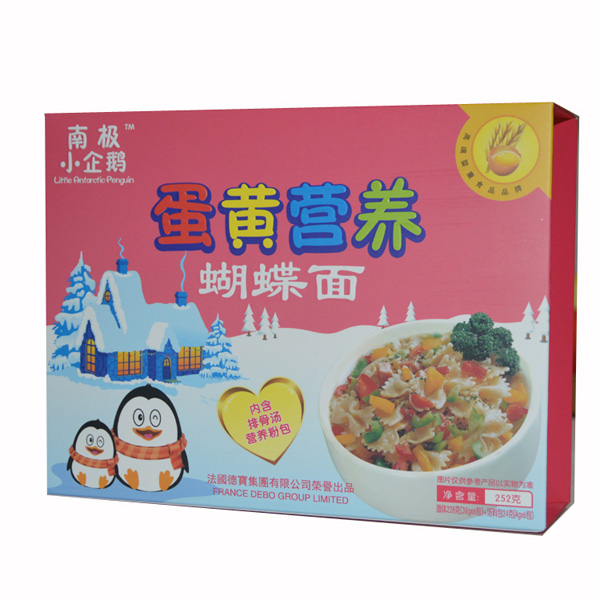  南極小企鵝蛋黃營養(yǎng)蝴蝶面橫盒252g