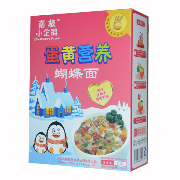  南極小企鵝蛋黃營養(yǎng)蝴蝶面豎盒252g