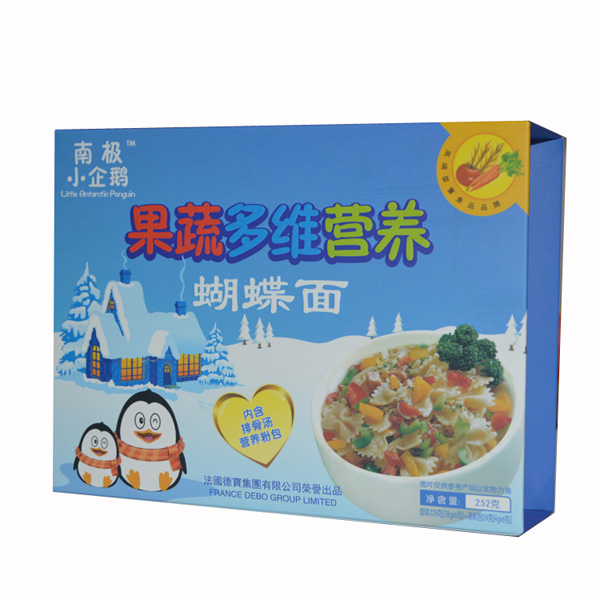  南極小企鵝果蔬多維營養(yǎng)蝴蝶面橫盒252g