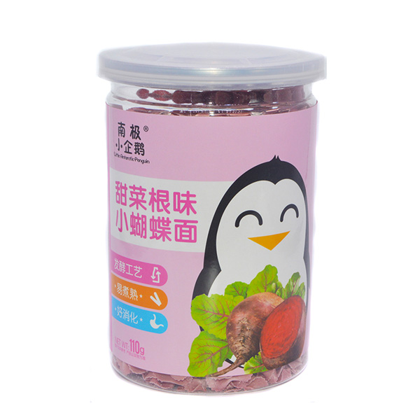  南極小企鵝蝴蝶面甜菜根味新品罐裝