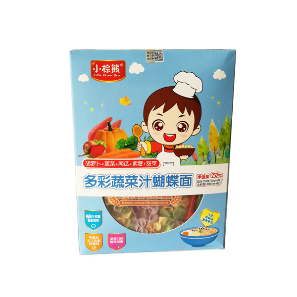  小棕熊多彩果蔬汁蝴蝶面（胡蘿卜+菠菜+南瓜+紫薯+甜菜）