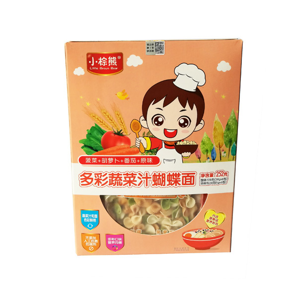 小棕熊多彩果蔬汁蝴蝶面（菠菜+胡蘿卜+番茄+原味）