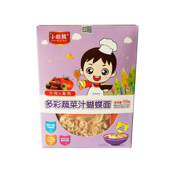  小棕熊多彩果蔬汁蝴蝶面（牛肉+番茄）