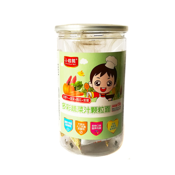  小棕熊多彩果蔬汁顆粒面（胡蘿卜+菠菜+南瓜+紫薯）