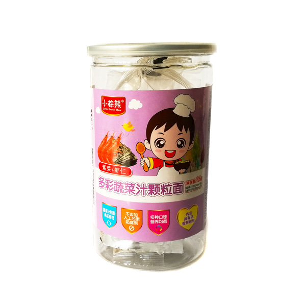  小棕熊多彩果蔬汁顆粒面（紫菜+蝦仁）