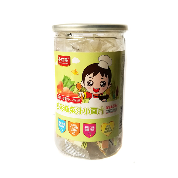  小棕熊多彩果蔬汁小面片（甜菜+胡蘿卜+雞蛋）