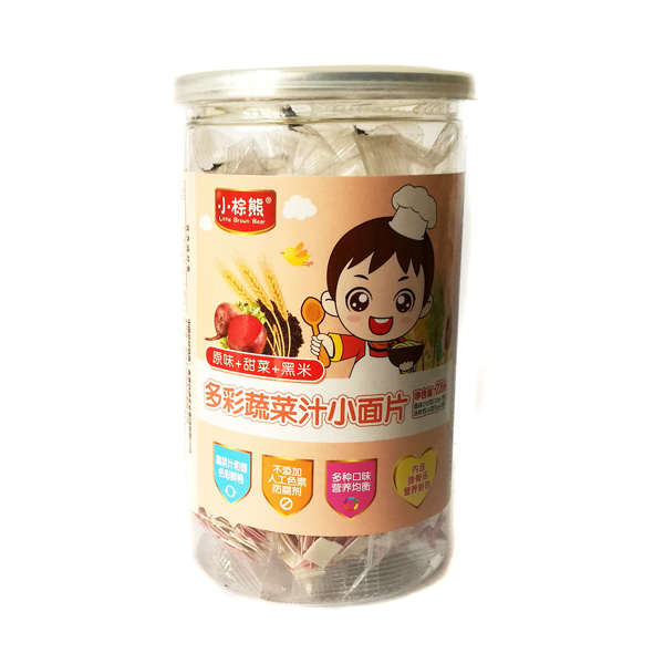  小棕熊多彩果蔬汁小面片（原味+甜菜+黑米）