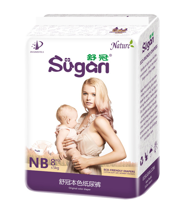  舒冠嬰幼兒本色紙尿褲NB8片